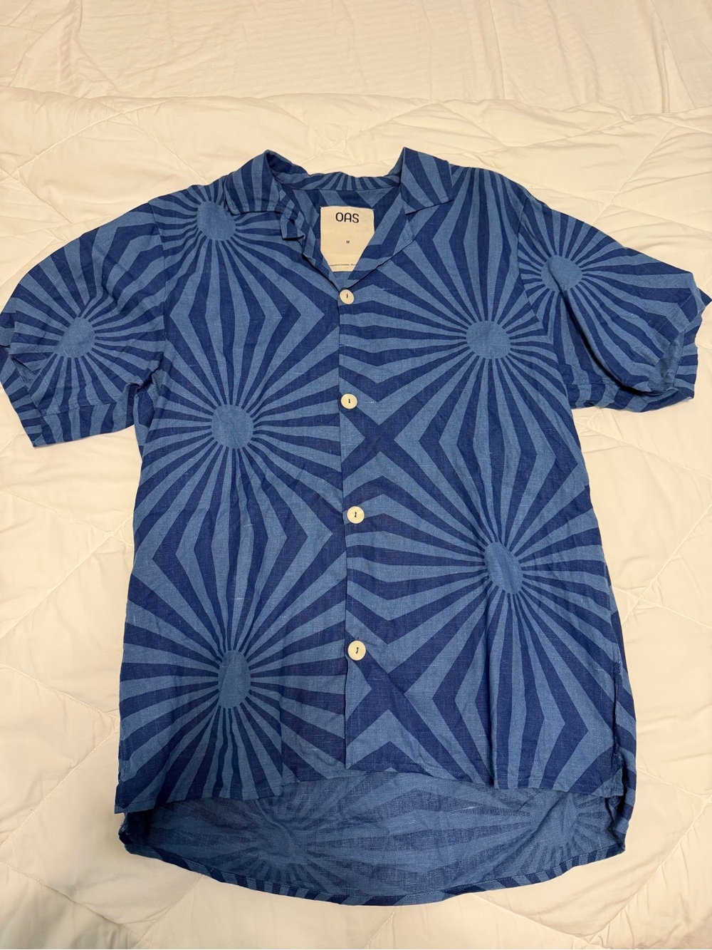 OAS Navy & Royal Blue Radiant Sunburst Short Sleeve Shirt